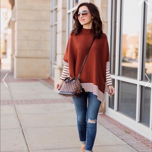 Chicwish Sweaters - Striped Oversize Knit Cape Sweater